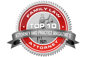 Family Law Attorney / Top 10 Attorney and Practice Magazine's - Badge